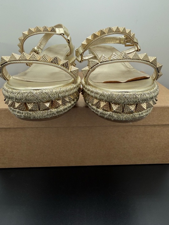 Christian Louboutin Pyraclou Platine Stud Platform Sandals - Picture 5 of 12